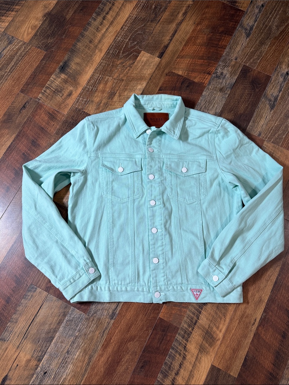 GUESS Originals x A$AP Mint Green Denim Trucker Jacket Medium USA